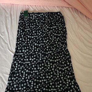 Floral Black and White Women's Skirt